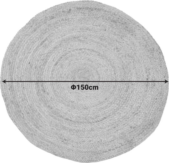 Inart Χαλί Καλοκαιρινό από Γιούτα Φ150cm Μπεζ Inart Χαλί Καλοκαιρινό από Γιούτα Φ150cm Μπεζ