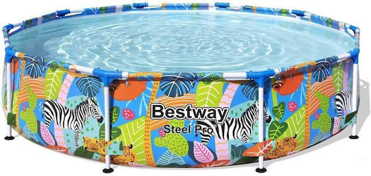 Bestway Скръгъл Басейн PVC 4062л с Метална Рамка 305x66см