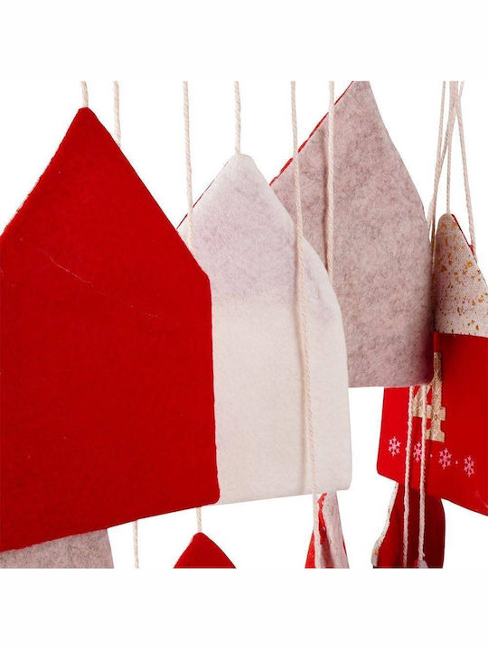 Vilde Advent Calendar On A Stick Hanging Felt Red 70x60 Cm
