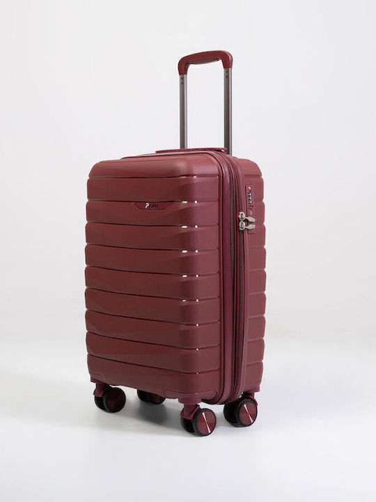 Paulter Cabin Hard Burgundy Suitcase with 4 Wheels Height 55cm