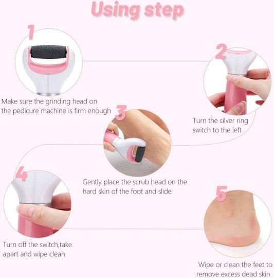 Electric Battery Foot File Heels Callus Pink