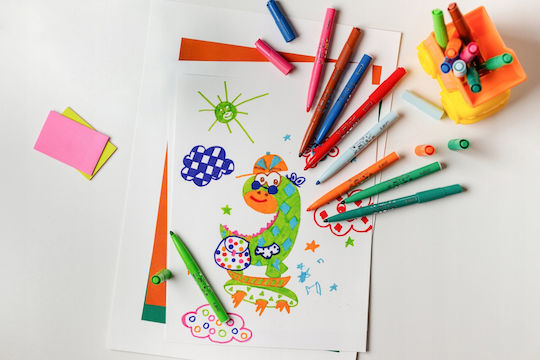 Teka Creioane Kids Multisuprafață + Temp 10+1 Culori
