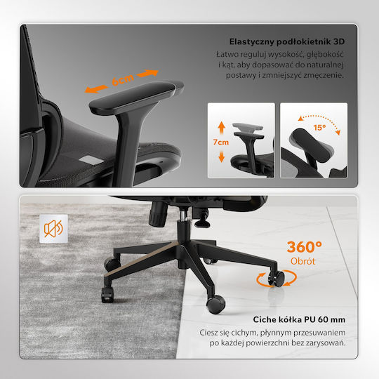 SENSE7 Stuhl Büro mit Armen Black