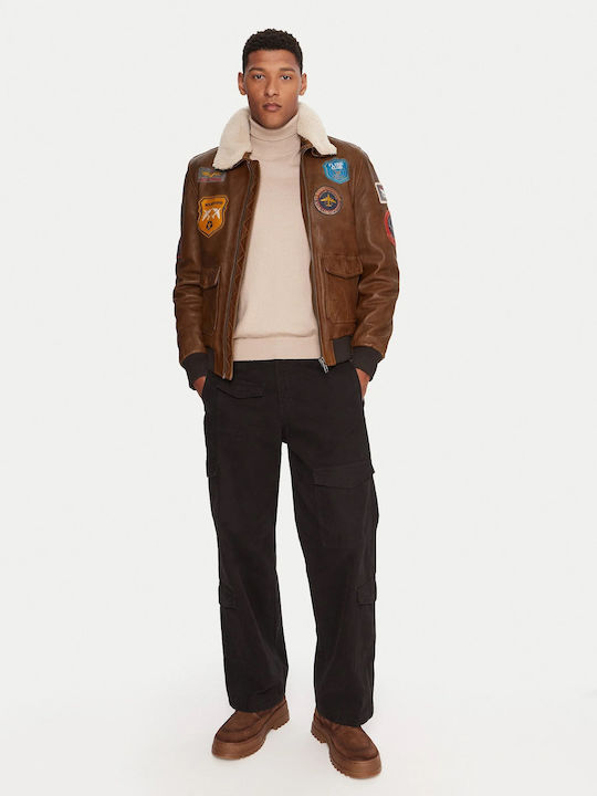 Milestone Leather Jacket Brown 531070-60400 | Skroutz.mt
