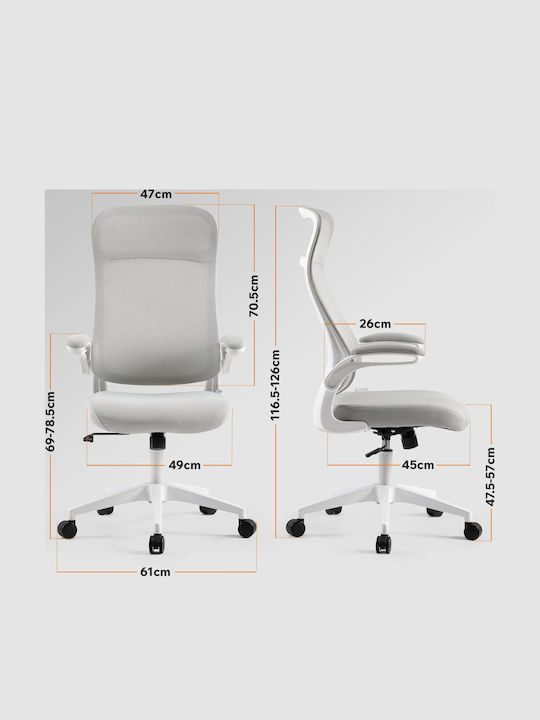 Office Chair with Fixed Arms Gray SENSE7
