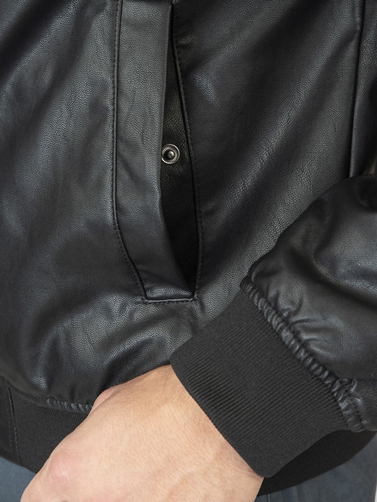 Faux Leather Jacket Black