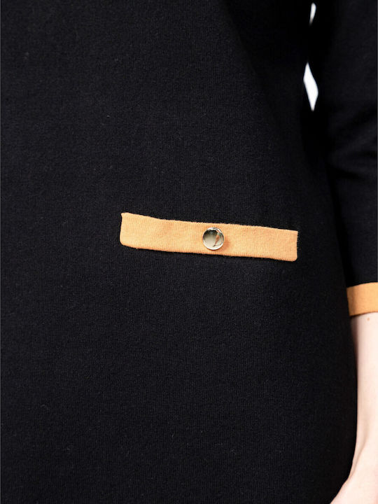 Mini Shirt Dress Knitted Black