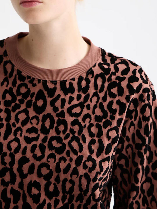 Flock Artwork Дамски Суитшърт Leopard