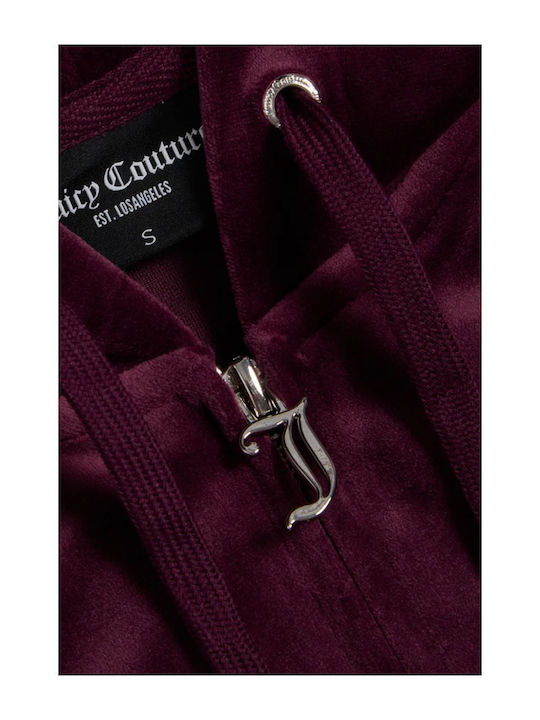 Cardigan Damă cu Fermoar Burgundy