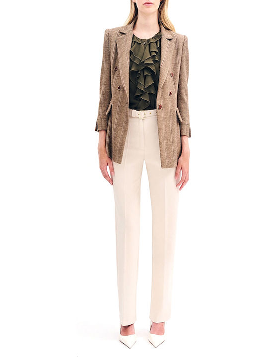 Women's Fabric Trousers Vanilla Ecru