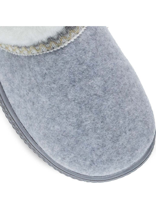 Closed-Toe Women's Gray Slippers