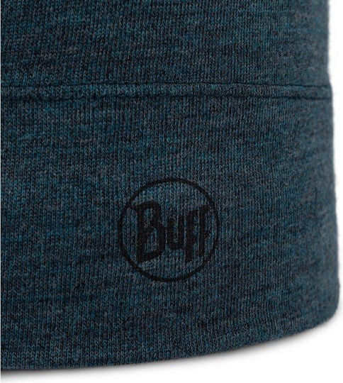 Merino Beanie Unisex Σκούφος Πλεκτός σε Μπλε χρώμα