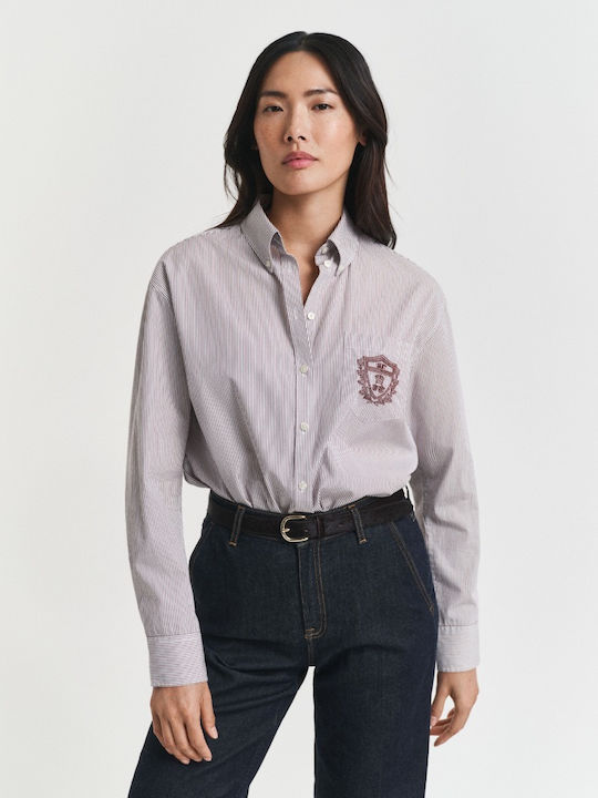 Μακρυμάνικο Γυναικείο Πουκάμισο Μπορντό