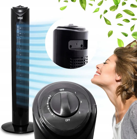 Ideal Id6501 Ανεμιστήρας Πύργος Μαύρος