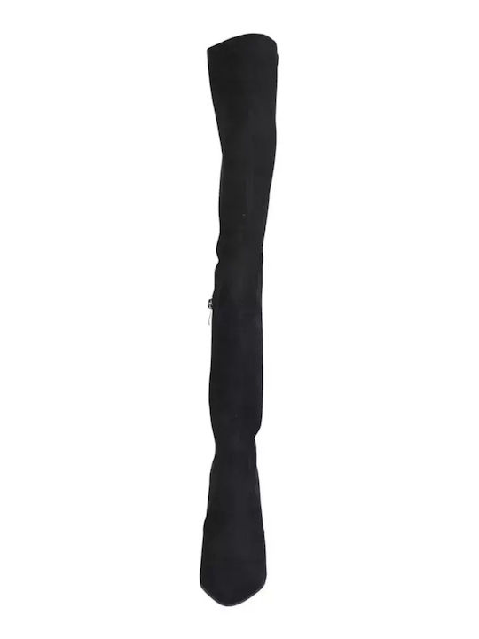Suede High Heel Women's Boots Black
