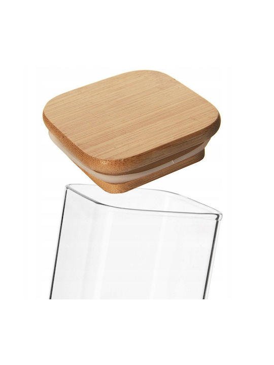 Orion Vase General Use with Lid Glass Transparent 600ml