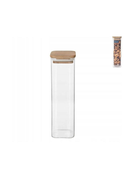 Orion Vase General Use with Lid Glass Transparent 600ml