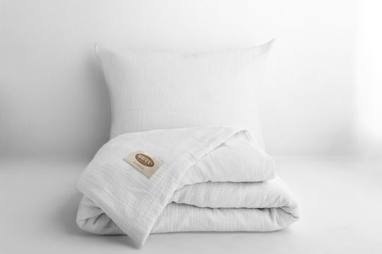Matex Duvet Cover Set Cotton Queen with 2 Pillowcases 220x200 White
