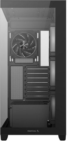 Deepcool CG580 4F V2 Геймърско бюро Midi Tower Компютърна кутия със страничен прозорец и ARGB осветление Черен