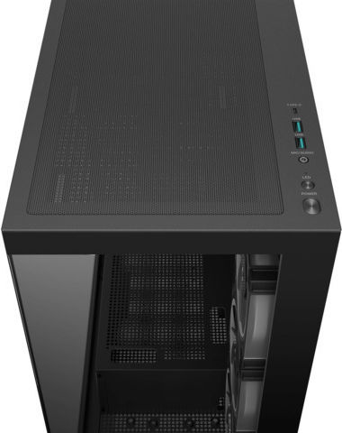 Deepcool CG580 4F V2 Геймърско бюро Midi Tower Компютърна кутия със страничен прозорец и ARGB осветление Черен