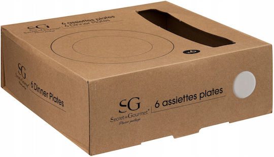Secret de Gourmet Plate Shallow made of Porcelain White with Diameter 27cm 6pcs