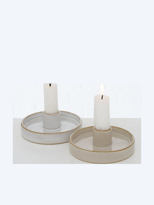 Boltze Candle Holder Porcelain in Silver Color 1pcs
