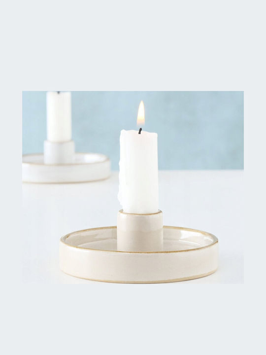 Boltze Candle Holder Porcelain in Silver Color 1pcs