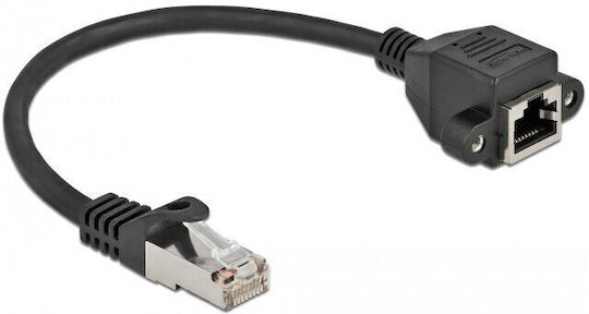 Delock Network Cable Extension S Ftp Rj45 Male To Rj45 Female Cat.6a 25 Cm Black