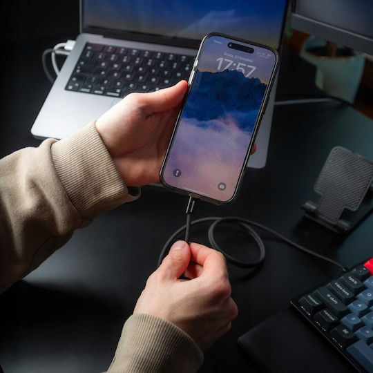 Spacecase Магнитен USB-A към Lightning кабел 12W Черен 1м