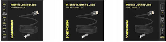 Spacecase Магнитен USB-A към Lightning кабел 12W Черен 1м