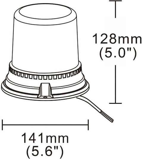 LED Маяк Оранжев С 4 Функции Основа С Винтове 12v24v