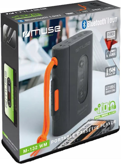 Muse Φορητό Ηχοσύστημα με Bluetooth / Κασετόφωνο Μαύρο