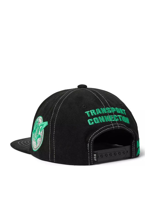 Huf Transport Connection Snapback Hat Black HT00886 Black One Size Black