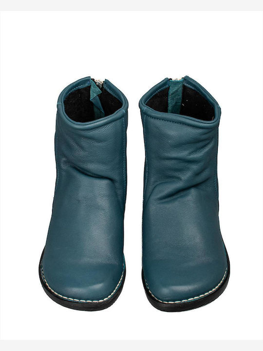 Minerva Leder Stiefeletten Damen Blau