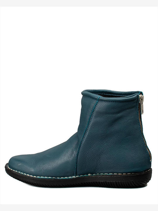 Minerva Leder Stiefeletten Damen Blau