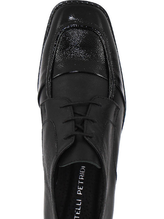 Leder Damen Oxfords in Schwarz Farbe