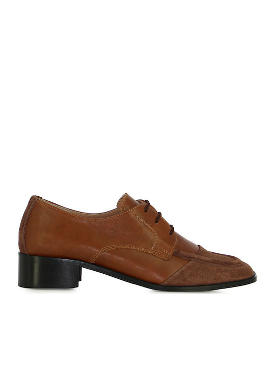 Leder Damen Oxfords in Braun Farbe