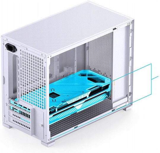 Jonsbo D32 STD Gaming Mini Tower Κουτί Υπολογιστή με Πλαϊνό Παράθυρο Λευκό