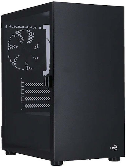 Aerocool CS111 Gaming Mini Tower Κουτί Υπολογιστή με Πλαϊνό Παράθυρο Μαύρο