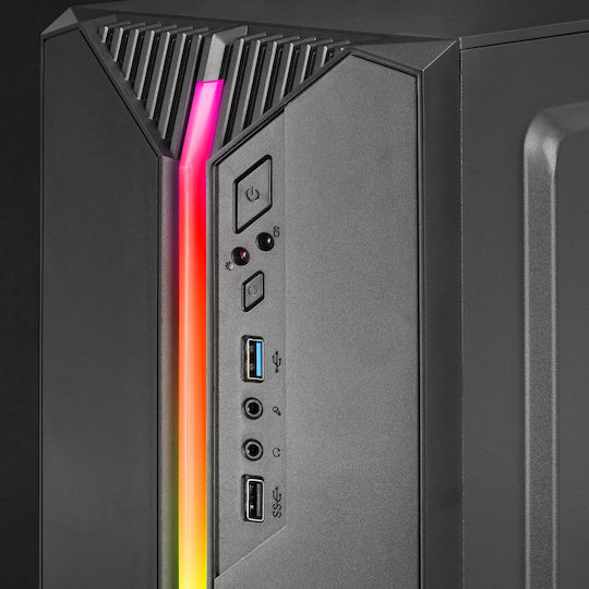 Mars Gaming MC-S1 Gaming Mini-Turm Computergehäuse mit RGB-Beleuchtung Schwarz
