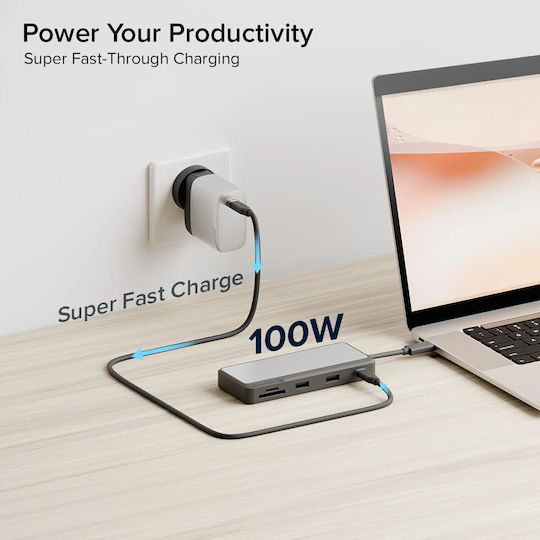 Alogic Fusion USB-C Docking Station με HDMI 4K PD Ethernet Μαύρο