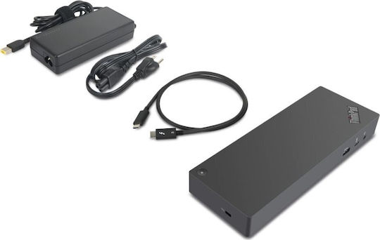Lenovo ThinkPad Gen 2 Thunderbolt 3 Docking Station με HDMI/DisplayPort 4K PD Ethernet και σύνδεση 2 Οθονών Μαύρο