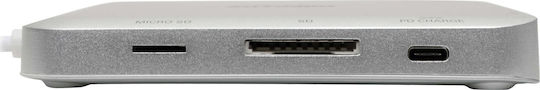 Tripp Lite USB-C Docking Station with HDMI DisplayPort 4K PowerDelivery Ethernet and 2 Monitors Connection Silver