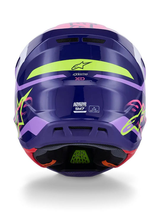 Alpinestars S-M7 Deed Deed Purple/Pink Motorcycle Helmet Motocross ECE 22.06