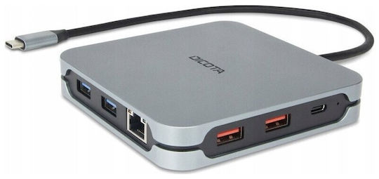 Dicota USB-C Docking Station με HDMI 4K PD Ethernet Γκρι