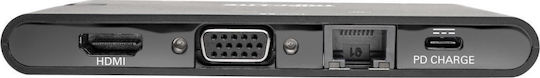 Eaton USB-C Docking Station with HDMI 4K PD Ethernet Black (U442-DOCK3-B)
