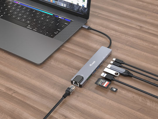 Equip USB-C Docking Station mit HDMI 4K PD Ethernet Schwarz (133497)
