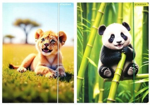 A4 Wild Animal Staple Folder Elastic Band Fol10/100