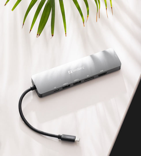 Sandberg USB-C Докинг станция с HDMI/DisplayPort 4K PD Ethernet Черен (136-43)