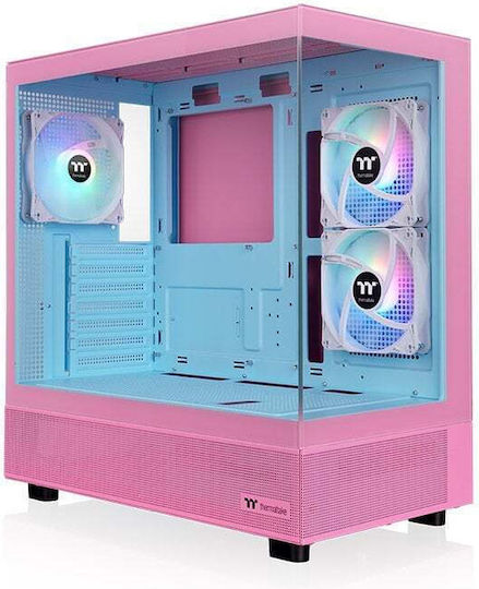 270 Plus TG ARGB Gaming Midi Tower Computer Case with Side Window Bubble Pink